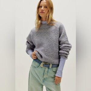 NWT FREE PEOPLE WE THE FREE Stormy Pullover | Peri Mist MSRP $98 CURRENT ON FP